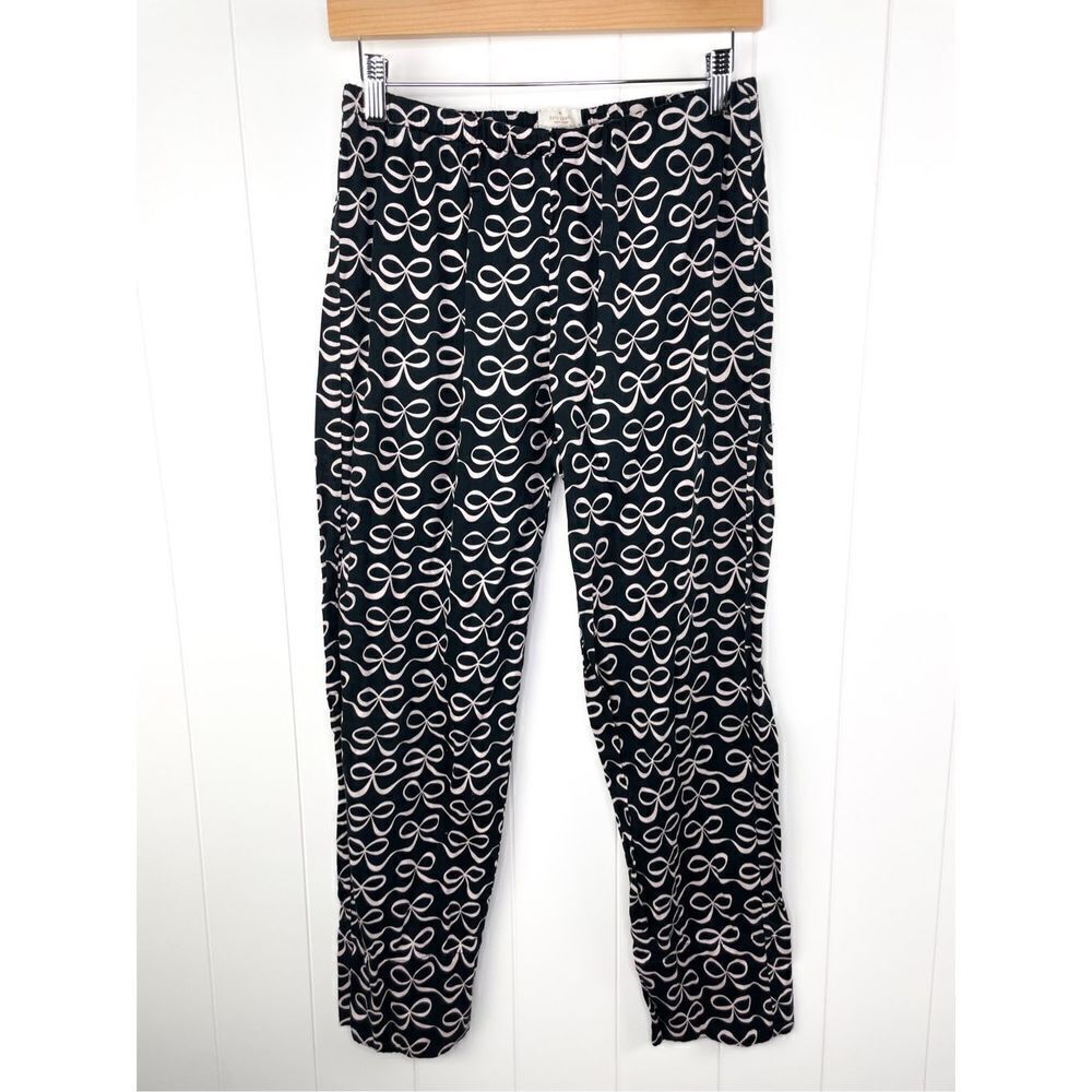 Kate Spade NY Elegant Bow Black‎ and Pink PJ Pants Size M